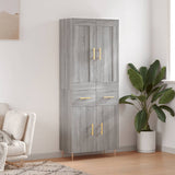 Credenza Grigio Sonoma 69,5x34x180 cm in Legno truciolato