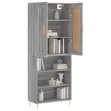 Credenza Grigio Sonoma 69,5x34x180 cm in Legno truciolato
