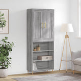 Credenza Grigio Sonoma 69,5x34x180 cm in Legno truciolato