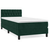 Giroletto a Molle con Materasso Verde Scuro 90x200 cm Velluto