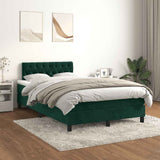 Giroletto a Molle con Materasso Verde Scuro 120x200 cm Velluto
