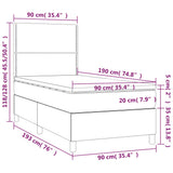 Giroletto a Molle con Materasso Tortora 90x190 cm in Tessuto