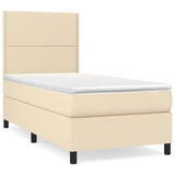 Giroletto a Molle con Materasso Crema 100x200 cm in Tessuto