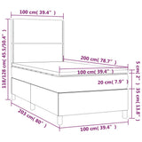 Giroletto a Molle con Materasso Crema 100x200 cm in Tessuto