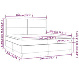 Giroletto a Molle con Materasso Tortora 200x200 cm in Tessuto