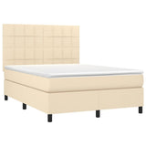 Giroletto a Molle con Materasso Crema 140x200 cm in Tessuto