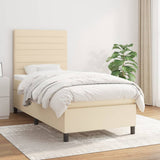 Giroletto a Molle con Materasso Crema 100x200 cm in Tessuto