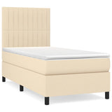 Giroletto a Molle con Materasso Crema 100x200 cm in Tessuto