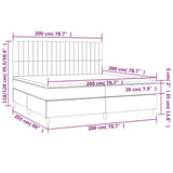 Giroletto a Molle con Materasso Grigio Chiaro 200x200cm Tessuto