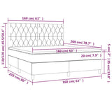 Giroletto a Molle con Materasso Grigio Scuro 160x200 cm Tessuto