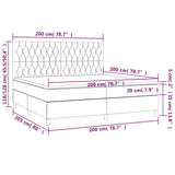 Giroletto a Molle con Materasso Tortora 200x200 cm in Tessuto