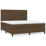 Giroletto a Molle con Materasso Marrone Scuro 180x200cm Tessuto