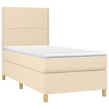 Giroletto a Molle con Materasso Crema 90x200 cm inTessuto
