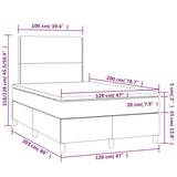 Giroletto a Molle con Materasso Tortora 120x200 cm in Tessuto