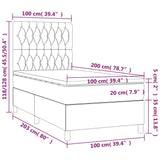 Giroletto a Molle con Materasso Marrone Scuro 100x200cm Tessuto