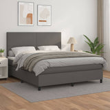 Giroletto a Molle con Materasso Grigio 160x200 cm in Similpelle