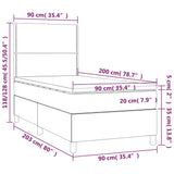 Giroletto a Molle con Materasso Grgio 90x200 cm in Similpelle
