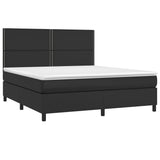 Giroletto a Molle con Materasso Nero 180x200 cm in Similpelle