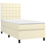 Giroletto a Molle con Materasso Crema 80x200 cm in Similpelle