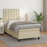 Giroletto a Molle con Materasso Crema 80x200 cm in Similpelle