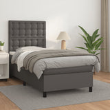 Giroletto a Molle con Materasso Grgio 80x200 cm in Similpelle