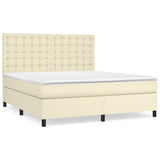 Giroletto a Molle con Materasso Crema 180x200 cm in Similpelle