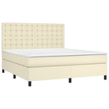 Giroletto a Molle con Materasso Crema 180x200 cm in Similpelle
