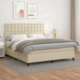 Giroletto a Molle con Materasso Crema 180x200 cm in Similpelle