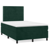 Giroletto a Molle con Materasso Verde Scuro 120x200 cm Velluto
