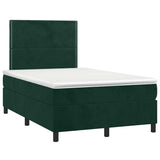 Giroletto a Molle con Materasso Verde Scuro 120x200 cm Velluto