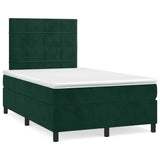 Giroletto a Molle con Materasso Verde Scuro 120x200 cm Velluto
