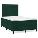Giroletto a Molle con Materasso Verde Scuro 120x200 cm Velluto