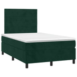 Giroletto a Molle con Materasso Verde Scuro 120x200 cm Velluto