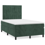 Giroletto a Molle con Materasso Verde Scuro 120x200 cm Velluto