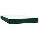Giroletto a Molle con Materasso Verde Scuro 120x200 cm Velluto