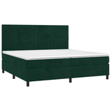 Giroletto a Molle con Materasso Verde Scuro 200x200 cm Velluto