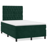Giroletto a Molle con Materasso Verde Scuro 120x200 cm Velluto