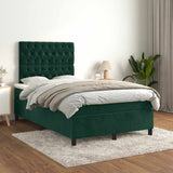 Giroletto a Molle con Materasso Verde Scuro 120x200 cm Velluto