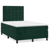 Giroletto a Molle con Materasso Verde Scuro 120x200 cm Velluto