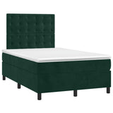Giroletto a Molle con Materasso Verde Scuro 120x200 cm Velluto