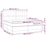 Giroletto a Molle con Materasso Verde Scuro 200x200 cm Velluto