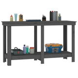 Banco da Lavoro Grigio 140x50x80 cm in Legno Massello di Pino
