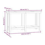 Banco da Lavoro Grigio 140x50x80 cm in Legno Massello di Pino