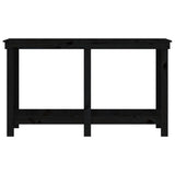 Banco da Lavoro Nero 140x50x80 cm in Legno Massello di Pino