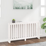 Copertura Termosifone Bianca 153x19x84 cm Legno Massello Pino