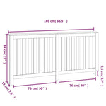 Copertura Termosifone Bianca 169x19x84 cm Legno Massello Pino