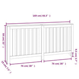 Copertura Termosifone Grigia 169x19x84 cm Legno Massello Pino
