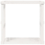 Portaceppi da Esterno Bianco 108x52x106 cm Legno Massello Pino