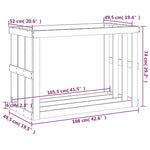 Portaceppi da Esterno 108x52x74 cm Legno Massello di Pino