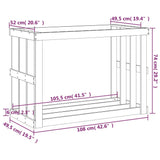 Portaceppi da Esterno 108x52x74 cm Legno Massello di Pino